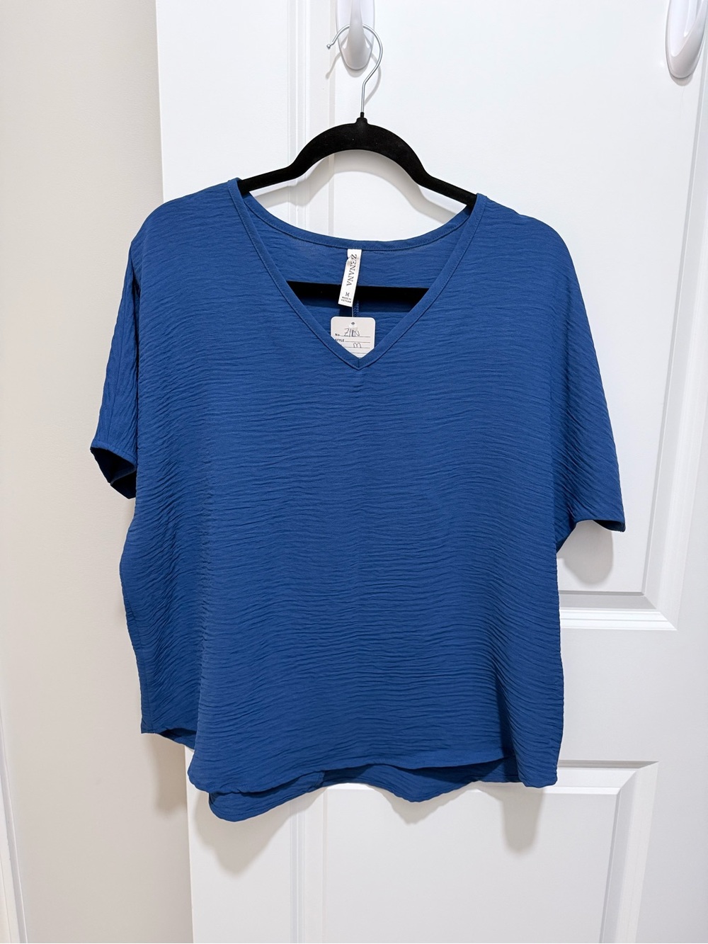 Zenana Outfitters Royal Blue V-Neck Short Sleeve Top